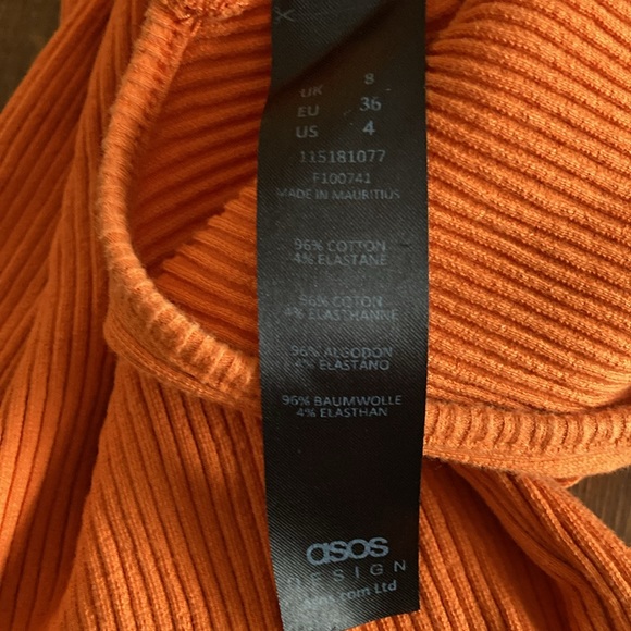 Cropped tank by ASOS design in orange US size 4 - Picture 3 of 4
